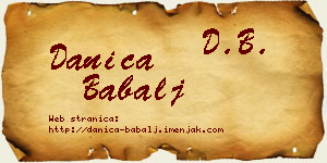 Danica Babalj vizit kartica